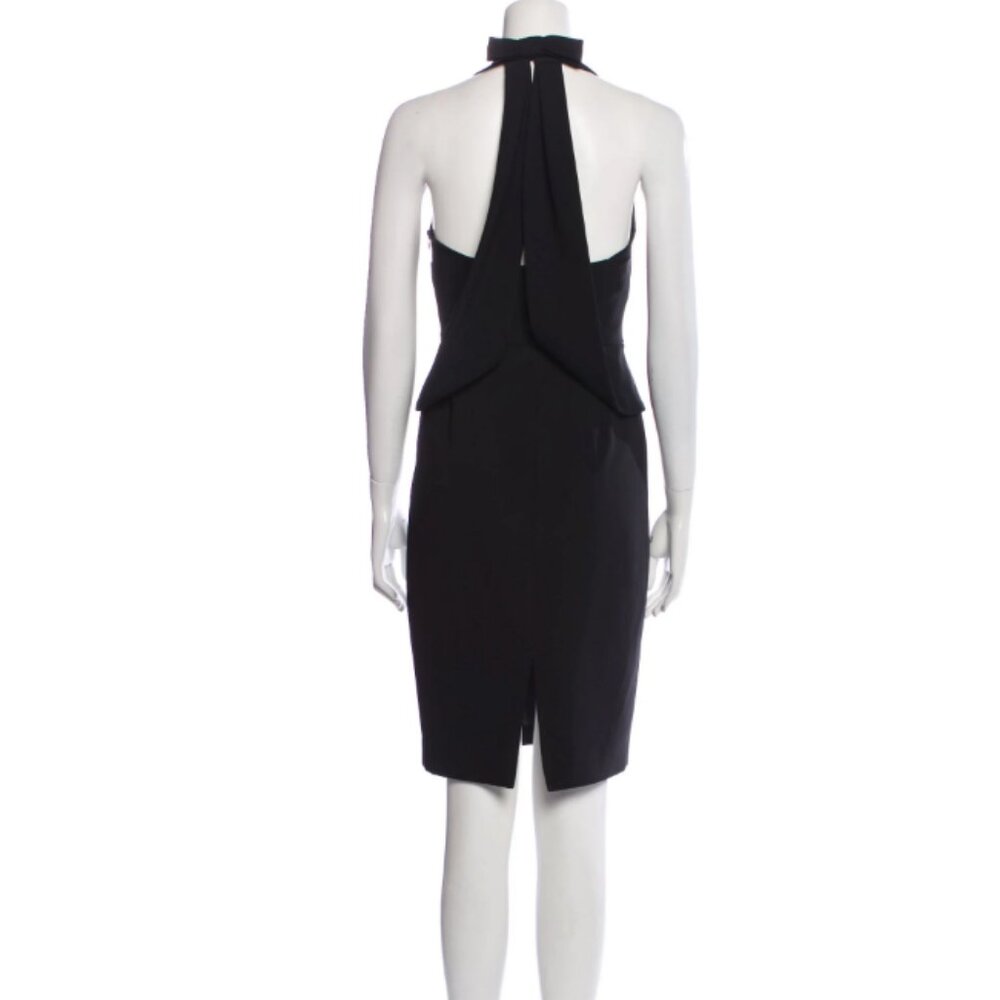 Moschino little black dress sz 2 crew neck halter bow detail
